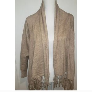 Fringed Tan Women's Sweater
